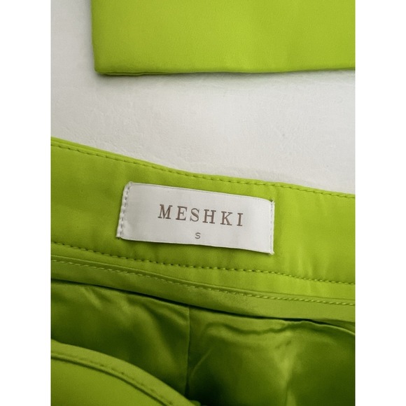 Meshki Luella Neon Green Women's Skirt Suit Cropped Blazer Small Casual Party - Picture 6 of 16